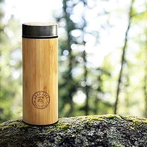 LeafLife Premium Bamboo Tea Bottle for Loose Tea - Tea Infuser Bottle - Tea Gifts - Insulated Water Bottle/Coffee Tumbler/Tea - Tea Gift Set, Tea Accessories - Tea Tumbler 17oz