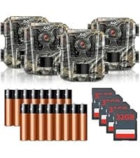 2 Pack Trail Cameras with Night Vision Motion Activated Waterproof,30MP Game Camera,1080P HD Trail Cam with SD Card for Wildlife Monitoring,Outdoor Scouting & Security