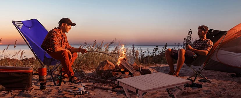 TCEK TCEK Portable High Back Camping Chair with Adjustable Height, Small Compact Outdoor Folding Chair for Adults Travel, Riselite Collapsible Lightweight Packable Camp Chairs, Easy Carry and Quick Setup