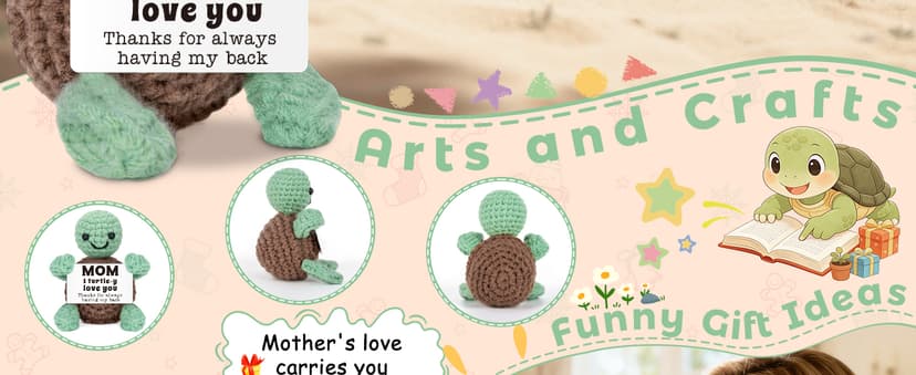 Christmas Birthday Gifts for Mom from Daughter Son, Mini Turtle Gifts for New Bonus Step Mom Mama Mother in Law, I Love You Cute Stuff Things Stocking Stuffers for Moms, Handmade Crochet Turtle Decor B0DF7K23VG