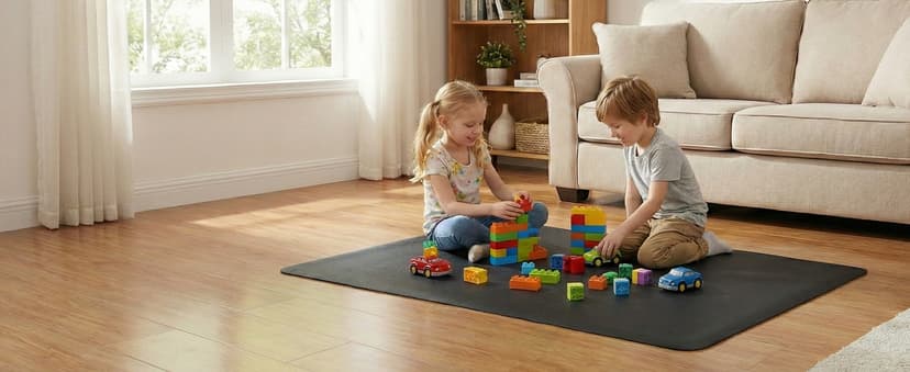 Office Rolling Chair Mat for Hardwood and Tile Floor, Black, Anti-Slip, Non-Curve, Chair Mat Best for Under The Computer Desk, 47 x 35 Rectangular Non-Toxic Plastic Protector, Not for Carpet