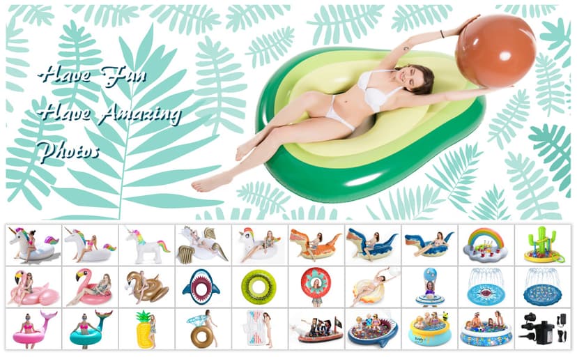 Jasonwell Inflatable Avocado Pool Float Floatie with Ball Water Fun Large Blow Up Summer Beach Swimming Floaty Party Toys Lounge Raft for Adults (XL)