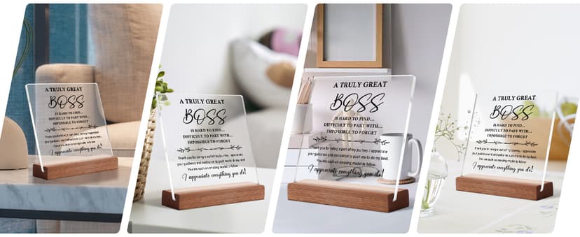 Best Birthday Thank You Retirement Farewell Gifts for Female Boss Leader, Boss Inspirational Gifts Appreciation Keepsake Funnli Boss Gifts for Women Men, Bosses Day Gifts for Boss Lady Plaque B0C6XJX64Z