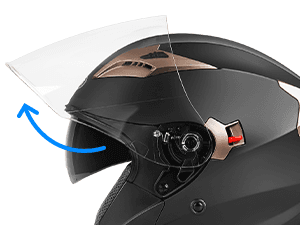 YEMA Open Face Motorcycle Helmets, DOT Approved 3/4 Moped Helmet Dual Visor Quick Release Buckle, Helmets for Adults Motorcycle Men Women Helmets for Moped Scooter Streey