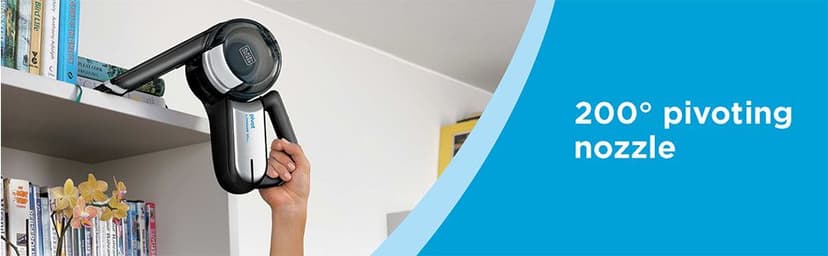 BLACK+DECKER dust buster PIVOT VAC Handheld Vacuum Cordless, Car Vacuum Portable Rechargeable, Extendible Crevice Tool and 200 Degree Pivoting Nozzle, Strong Suction, Lightweight (BDH2000PL)