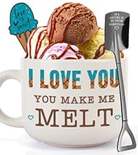 YEUYUQIU Christmas Dad Gifts from Daughter Son Wife - Ideal Christmas Fathers Day Birthday Gifts for Daddy Father Father in Law New Dads, Best Dad Ever Gift - Cool Dad's Ice Cream Bowl Shovel Set