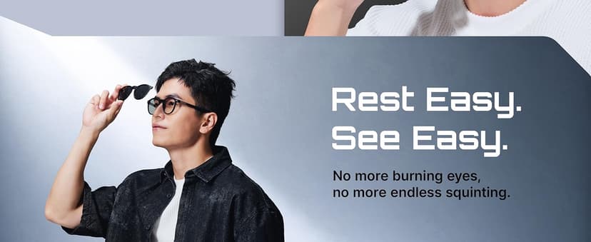 2-in-1 Magnetic Clip- On Blue Light Blocking Glasses–Rectangle Frame + Polarized UV400 Clip, TR90, Anti-Reflective