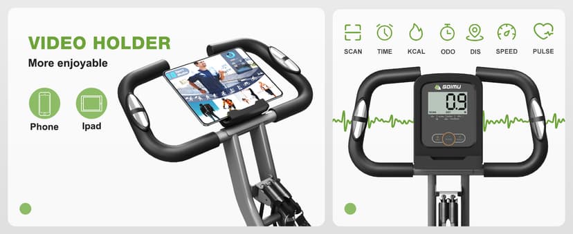 Exercise Bike, 5 in 1 Foldable Stationary Bike for Seniors, 16-Level Adjustable Magnetic Resistance, Indoor Workout Bike with 330LB Capacity, Comfortable Seat Backrest X-bike