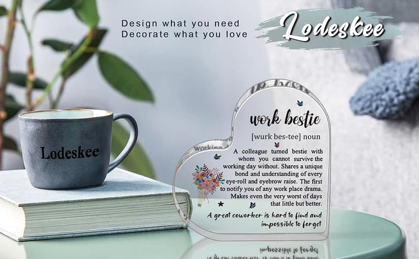 Work Bestie Christmas Gifts for Women Coworker Friends, From Coworkers to Friends Gift for Birthday Retirement Farewell Thanksgiving Day Mothers Day, Funny Work Bestie Definition Signs for Favorite Friend At Work