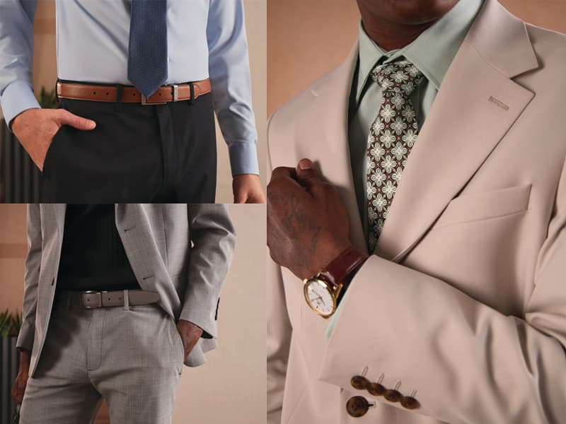 Haggar mens Leather Dress Belt for Suits and Pants - Classic, Formal, Business, Work