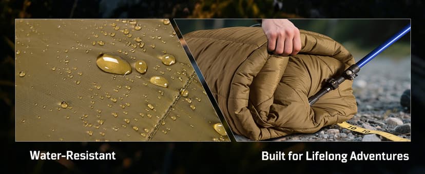 Mummy Sleeping Bag for Adults, 25℉-36℉ Cold Weather Backpacking Sleeping Bag, Lightweight 3-4 Season Winter Camp Bag with Adjustable Hood & Compression Sack, Machine Washable