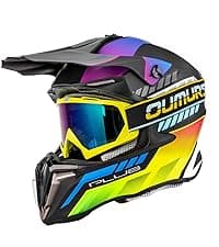 OUMURS Adult ATV Dirt Bike Helmet with Goggles Gloves & Mask Adjustable Sun Visor Motorcycle Adult Helmet Off-Road Motocross Downhill Moped MX for Unisex-Adult-Gray, L