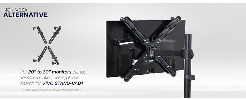 VIVO STAND-V002F Dual LED LCD Monitor Free-Standing Desk Stand for 2 Screens up to 27 Inch Heavy-Duty Fully Adjustable Arms with Max VESA 100x100mm
