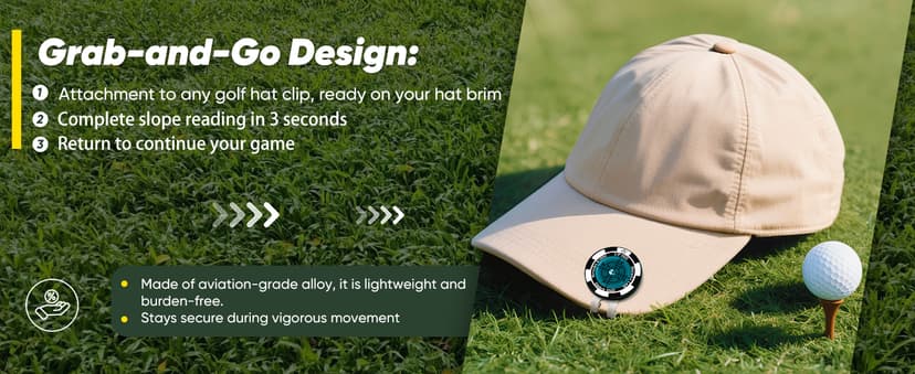 SlopeMaster ProGreen Reader - Golf Ball Marker with High Precision Green Reading Aid Golf Accessories for Men Women