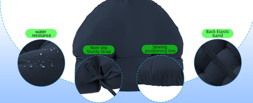 Outdoor Adirondack Chair Cushions Set of 2, 44x19x4 Inch Rocking Chair Cushion, High Back Patio Soft Seat Pad with Ties, Indoor Outside Use, Fade-Resistant & Waterproof, Dark Blue