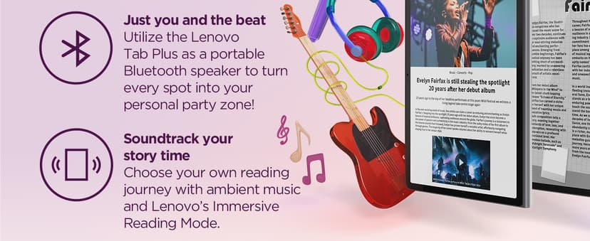 Lenovo Tab Plus - 2024 - Premium Entertainment Tablet - 8 JBL® Speakers - 11.5" 2K LCD Touch Display - 8GB Memory - 128GB Storage - MediaTek™ Helio G99 - Folio Case Included - Luna Grey