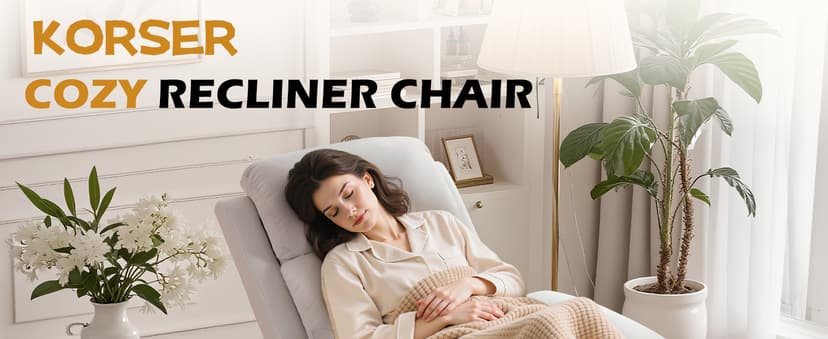 Korser Recliner Chair, Living Room Chairs for Adults, Padded Deep Seat Reading Chair with Side Pockets, Small Recliners for Small Spaces, Lounge Chair for Living Room, Bedroom, and RV (Linen)