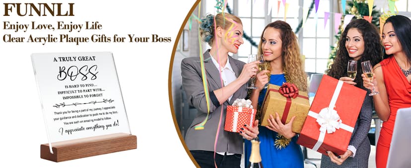 Best Birthday Thank You Retirement Farewell Gifts for Female Boss Leader, Boss Inspirational Gifts Appreciation Keepsake Funnli Boss Gifts for Women Men, Bosses Day Gifts for Boss Lady Plaque B0C6XJX64Z