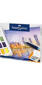 Faber-Castell Clic & Go Artist Water Cup, Dark Green - Travel-Friendly Collapsible Brush Cleaner Tool with Brush Stand, Scalloped Rim, Non-Slip Base, Portable Palette & Rinser B007TYWDQE