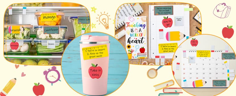 Xqumoi Teaching is A Work of Heart Sticky Notes Set Blackboard Self-Stick Note Pads Teacher Appreciation Gift Writing Memo Pads School Office Supplies