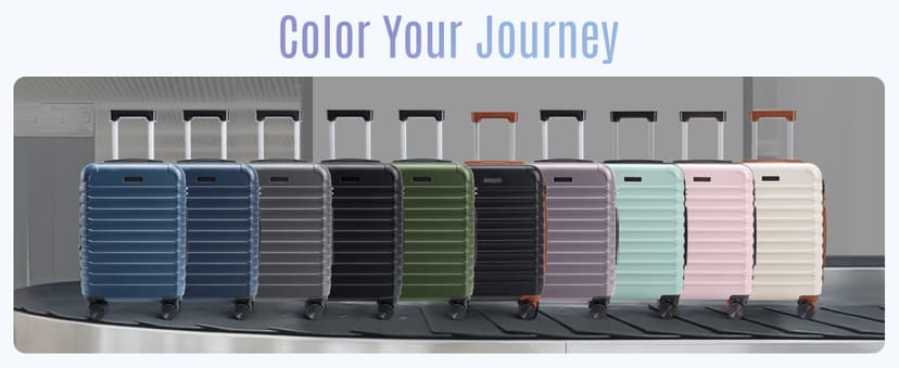 LIGHT FLIGHT Luggage Sets, 3 Piece Durable Suitcase Set with Spinner Wheels, 3 Pcs Hardside Lightweight luggage with TSA Lock, Large Checked Travel Suitcases, 20/24/28 Inch, Rose Purple