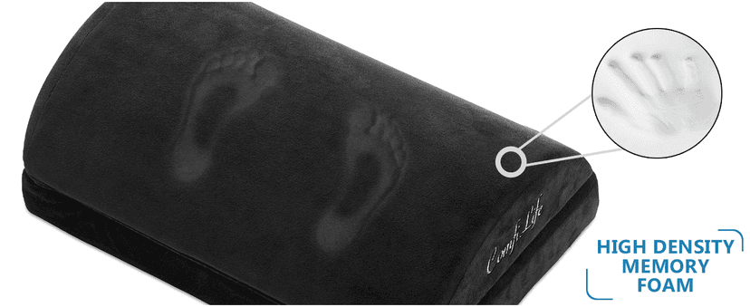ComfiLife Foot Rest for Under Desk at Work – Adjustable Height Memory Foam Foot Stool for Under Desk, Office Chair & Gaming Chair – Ergonomic Footrest for Back & Hip Pain Relief (Black)
