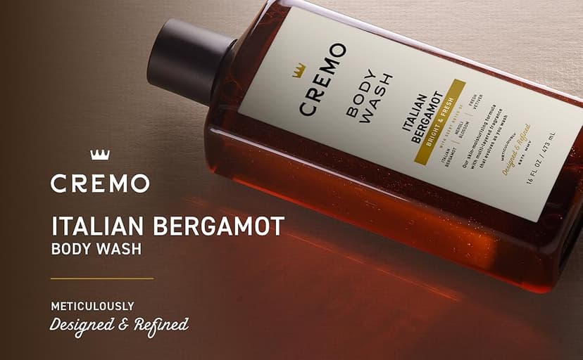 Cremo Body Wash Men, Notes of Italian Bergamot, Neroli Blossom, and Fresh Vetiver, Rich-Lathering Italian Bergamot, 16 Fl Oz