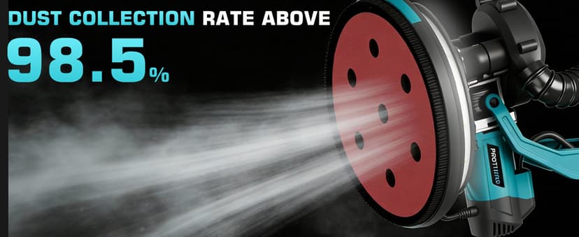 Drywall Sander with Vacuum Dust Collector, 1000W Popcorn Ceiling Removal Tool, Electric Drywall Sander with Digital Display Screen 9 Variable Speed 800-2100RPM, Foldable & Extendable Handle