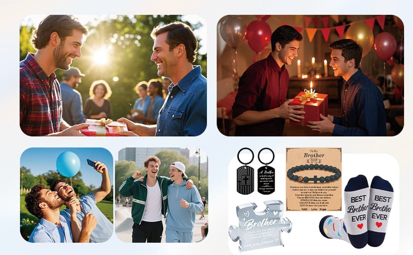 Brother Gifts from Sister - 4PCS Funny Birthday Gift for Brothers, Christmas Gift for Brother Men