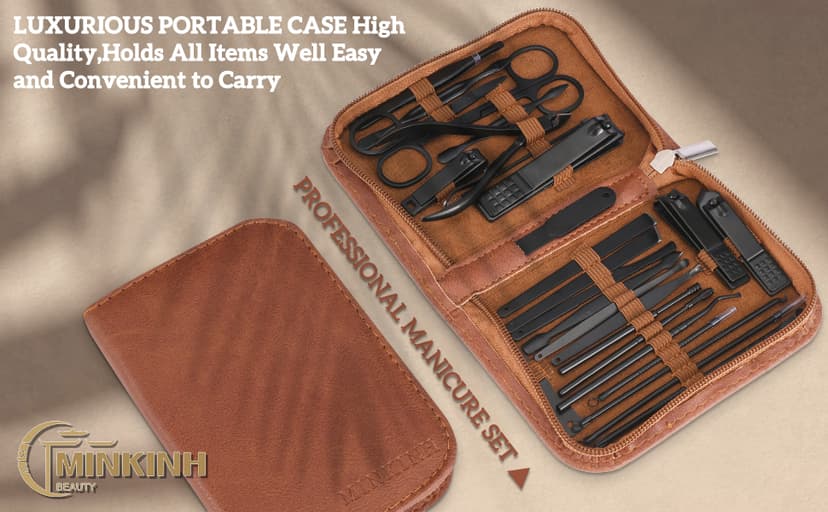 Manicure Set Professional Nail Clipper Kit-26 Pieces Stainless Steel Manicure Kit,nail Care Tools with Luxurious Travel Case