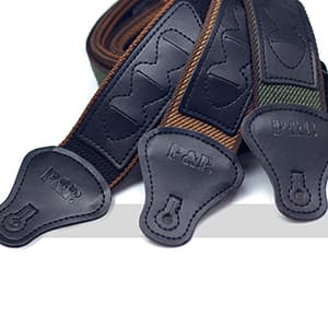 ROTOPATA Acoustic Guitar Strap with Pick Holders, Adjustable Leather Straps with 2 Buttons 2 Locks 3 Guitar Picks, Guitar Accessories for Electric Bass Ukulele, Black