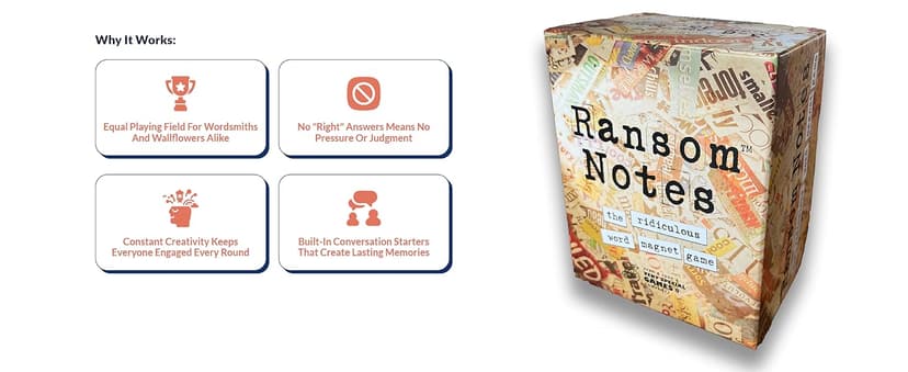 Ransom Notes - The Ridiculous Word Magnet Party Game, 3+ Players