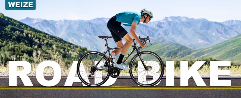 WEIZE Road Bike, 700C Wheel City Commuter Bicycle, 14 Speed Drop Bar, Racing Adult Bike with Caliper Brakes, High-Carbon Steel Hybrid Bikes, Urban Adult Bicycle for Men and Women