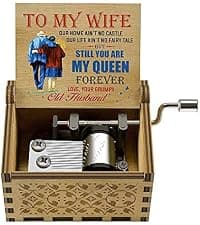 Music Box Gift for Wife - Romantic Birthday Valentine Anniversary Christmas to My Wife Gifts from Husband Boyfriend Love Women Girl Girlfriend Wooden Hand Crank Musical Box Play You are My Sunshine
