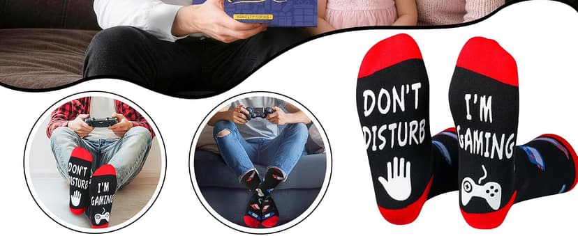 Do Not Disturb I'm Gaming Socks,Men Gifts for Men Teen Boys Dad Him Son Fathers,Valentines Christmas Stocking Stuffers