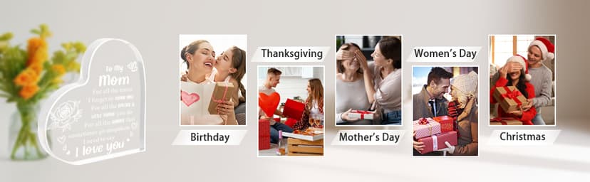 Gifts for Girlfriend, Birthday Anniversary Cute Presents for Women GF, I love you Romantic Gift Paperweights 3.9" x 3.9" Acrylic Heart Plaque, Christmas Gift for Her