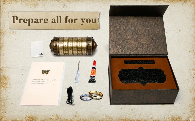 Cryptex Da Vinci Code Mini Cryptex Lock Puzzle Boxes with Hidden Compartments Anniversary Valentine's Day Romantic Birthday Gifts for Her Gifts for Girlfriend Box for Men