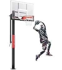 IGL Portable Basketball Hoop, 5.6-10FT Adjustable Basketball Goal System, 44 Inch Outdoor Basketball Hoop & Goals for Kids, Youth, and Adults in The Backyard, Driveway with PC Backboard