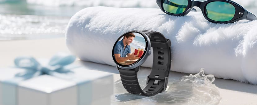 Parsonver Parsonver Swimming Smart Watch, 5ATM Waterproof for Pool & Open Water, Built-in GPS & Compass, AMOLED Screen Fitness Tracker with 100+ Sports Modes, Heart Rate & Sleep Monitor, AI Swim Analysis, Black