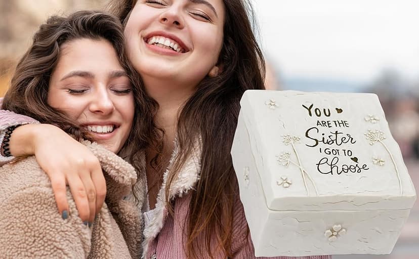 BORLESTA Gifts for Friends - Friend Gifts for Women, Friend Christmas Birthday Gifts for Friends - You're The Sister I Got to Choose - Sister Gifts from Sister, Friendship Hand-Painted Keepsake Box