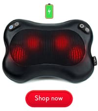 Zyllion Shiatsu Back and Neck Massager with Heat - 3D Electric Kneading Deep Tissue Massage Pillow for Muscle Pain Relief, Black, ZMA-13