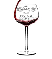 Vintage 1975 Engraved Wine Glass - 50th Birthday Gifts For Her - Cool Gifts For 50 Year Old Woman - 1975 Birthday Present - Fifty Women Gift Ideas - Turning 50 Cup for Wife, Sister, Daughter, Ladies