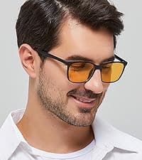 ANRRI Blue Light Blocking Glasses, Anti Eyestrain Lens Lightweight Frame Eyeglasses, Black, Men/Women