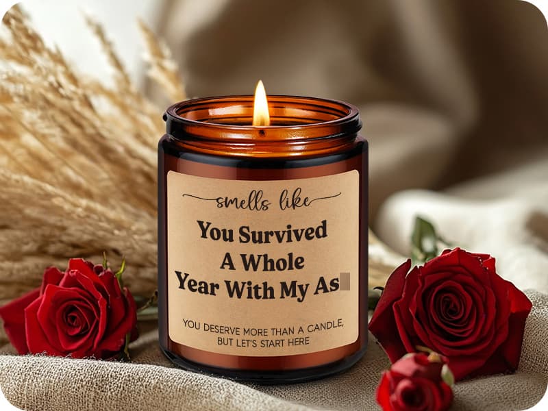 GSPY Scented Candle, 1st Anniversary Candle Gifts for Boyfriend, Girlfriend - 1 Year Paper Anniversary Happy Gifts for Couple, Him, Her - First, One Year Wedding Anniv. Presents for Husband, Wife