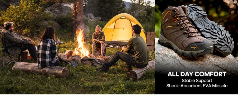 NORTIV 8 Men's Ankle High Waterproof Hiking Boots Outdoor Lightweight Shoes Trekking Trails Armadillo