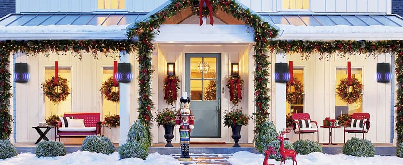 Herdio 6.5 Inch 800W Outdoor Bluetooth Speakers Wired Waterproof with Multifunctional Amplifier, Wall Mount Speaker for Patio Home Poolside Deck Backyard(2 Pairs,Black)