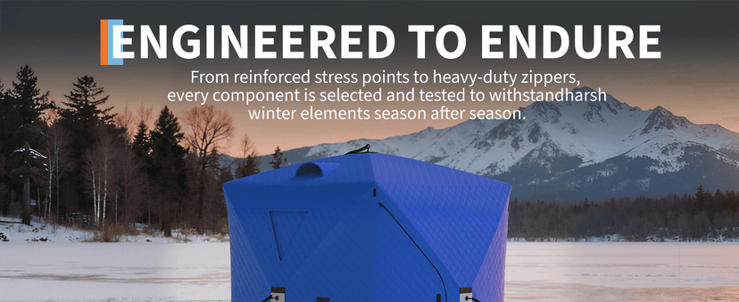 Garvee Insulated Pop-Up Ice Fishing Tent, 6-8 Person Portable Hub-Style Tent, Windproof Thermal Shanty with Hub Design, 420D 3-Layer Fabric for Winter Fishing