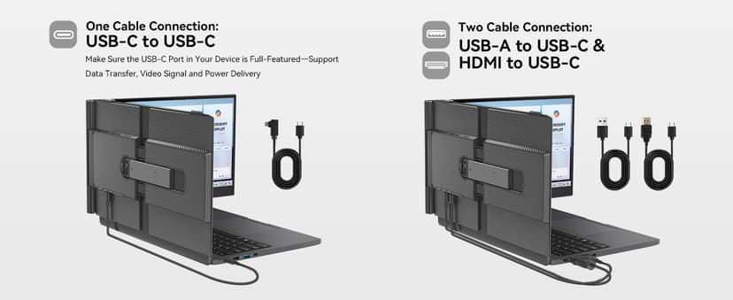 Blackview Laptop Screen Extender, 1.3lbs Ultra-Light & 0.17" Ultra-Slim, 14" FHD 1080P IPS Portable Laptop Monitor Extender, Travel Dual Monitor for 13-17",Plug & Play for Windows/Mac/Android/Switch