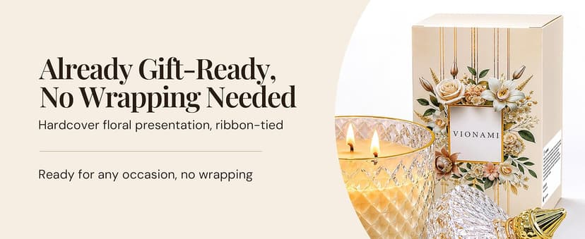 Decorative Soy Candles Birthday Gifts for Women, Elegant Glass Jar, 14.8oz, 80Hr Long Lasting Burn, Luxury Candles for Women VIONAMI Queen of The Night Rare Flower Fragrance Luxury Scented Candle Gift B0FBMNBQ3D