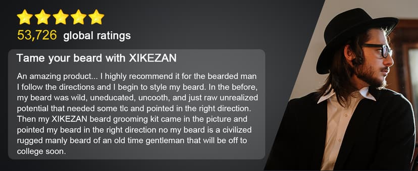 XIKEZAN Beard Kit for Men Grooming & Care w/Beard Conditioner, Wash, Oil, Balm, Brush, Comb,Birthday Fathers Valentines Gifts for Men Him Dad Husband Boyfriend Christmas Gifts Mens Stocking Stuffers